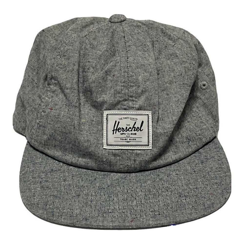 Herschel Supply Company Baseball Hat Heathered Grey adjustable Strap back EUC